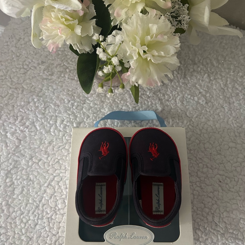 Ralph Lauren Kids Navy Slip-On Shoes